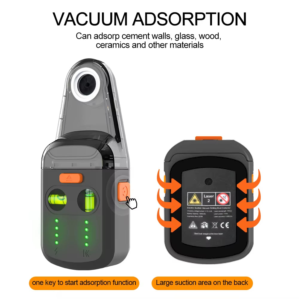 Laser Level Mobile Bracket Alignment Drilling Tools Electric Suction Vacuum Drilling Dust Collector for Hammer Screwdriver