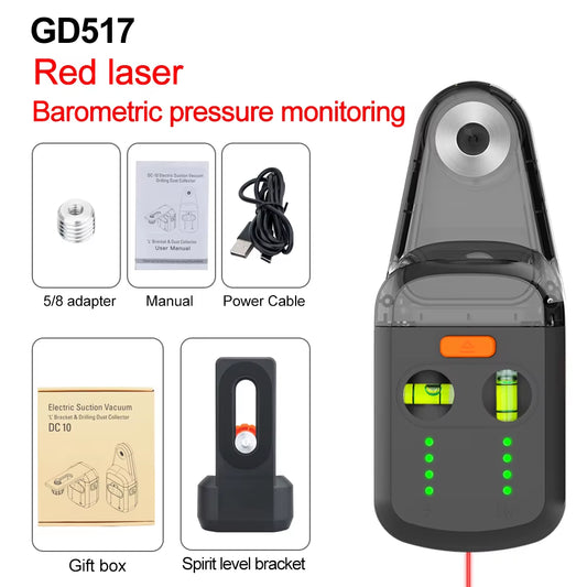 Laser Level Mobile Bracket Alignment Drilling Tools Electric Suction Vacuum Drilling Dust Collector for Hammer Screwdriver